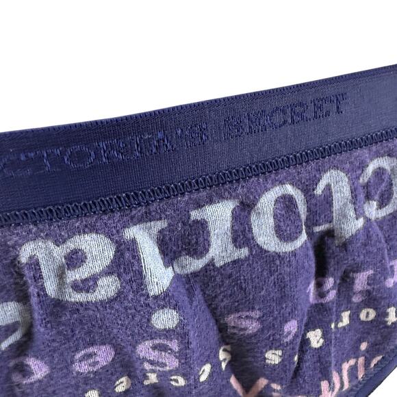 Victoria's Secret Panty Cotton High Leg All Over Print Logo Xlarge Comfort - Picture 2 of 6